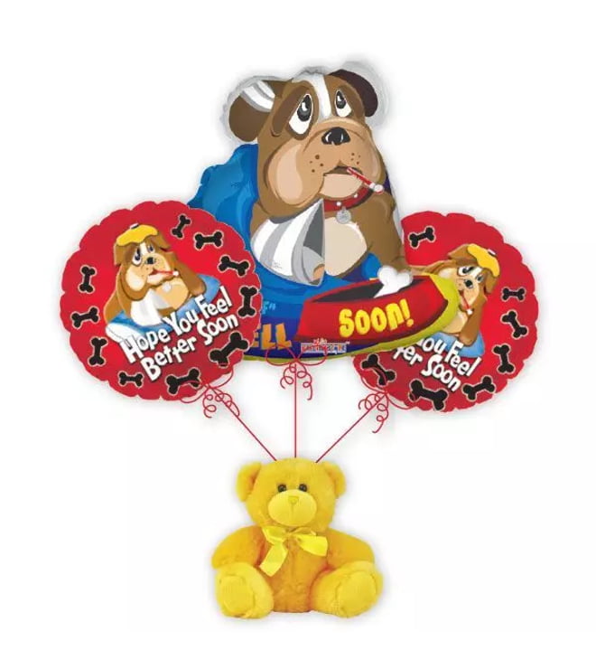 Get Well Bear and Balloon Bunch